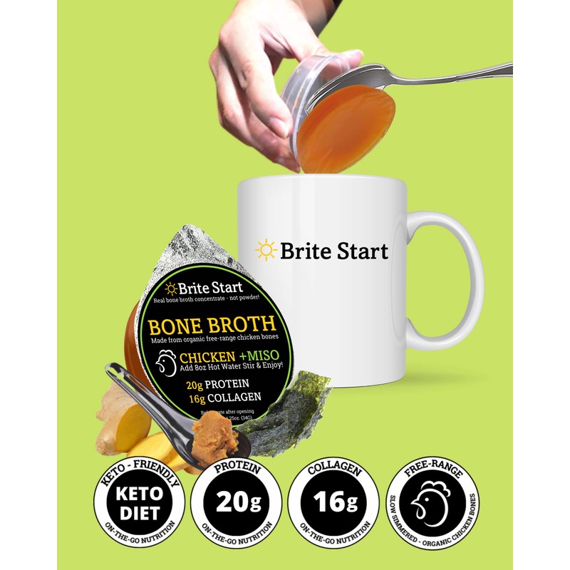 Brite Start Bone Broth - Chicken + Miso - 12