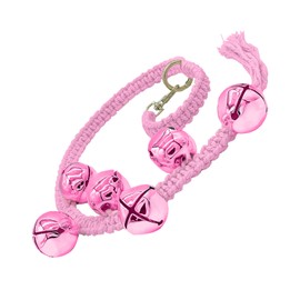 DORUI Dog Hanging Doorbells| 6 Extra Loud Dog Potty Training Bells| Adjustable Durable Braided Rope Door Bell for Dogs to Ring to Go Outside(Pink, Large)