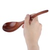 5Pcs Wooden Soup Spoon with Curved Handle Multi Purpose Rice