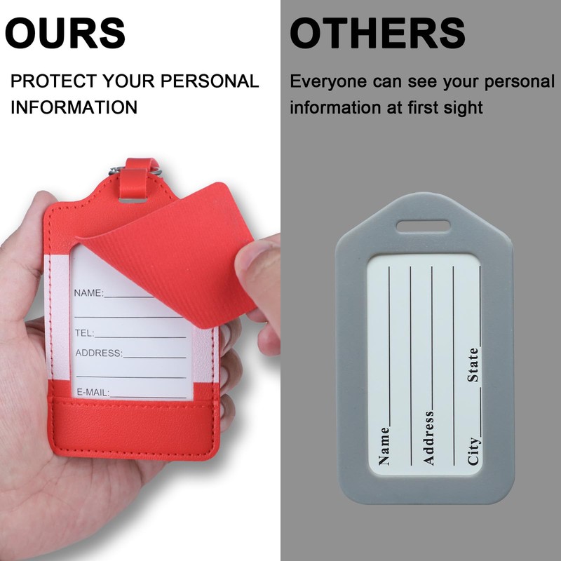 4 Pack Canadian Flag Luggage Tags, Anyos PU Leather Travel