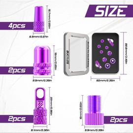 BUCKLOS 10Pcs Bike Tire Valve Stem Cap Set, Including Presta and Schrader Valve, Pump Adapters, Valve Core Remover Tool for Mountain, Road Bikes, All Bicycles, Dust Cover Multiple Color Fit Most Rims