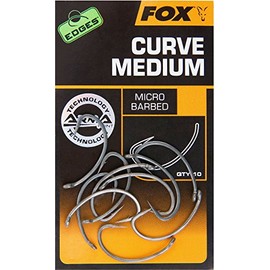 Fox Edges Armapoint Curve Shank Medium Hooks - 10 Carp Hooks, Fishing Hooks for Carp, Boilie Hooks, Size: 8