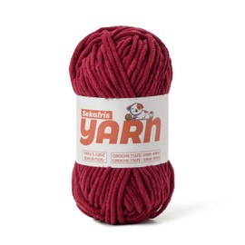 Hilo de chenilla grueso de color burdeos para ganchillo, hilo de bebé para ganchillo suave manta de ganchillo/Amigurumi, 100 g (87.4 yardas) de terciopelo esponjoso súper voluminoso