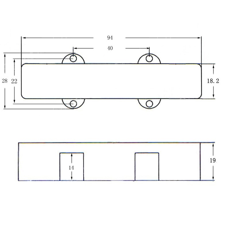 Electric Bass Pickup Sealed 4String Set Noiseless Set with Spring