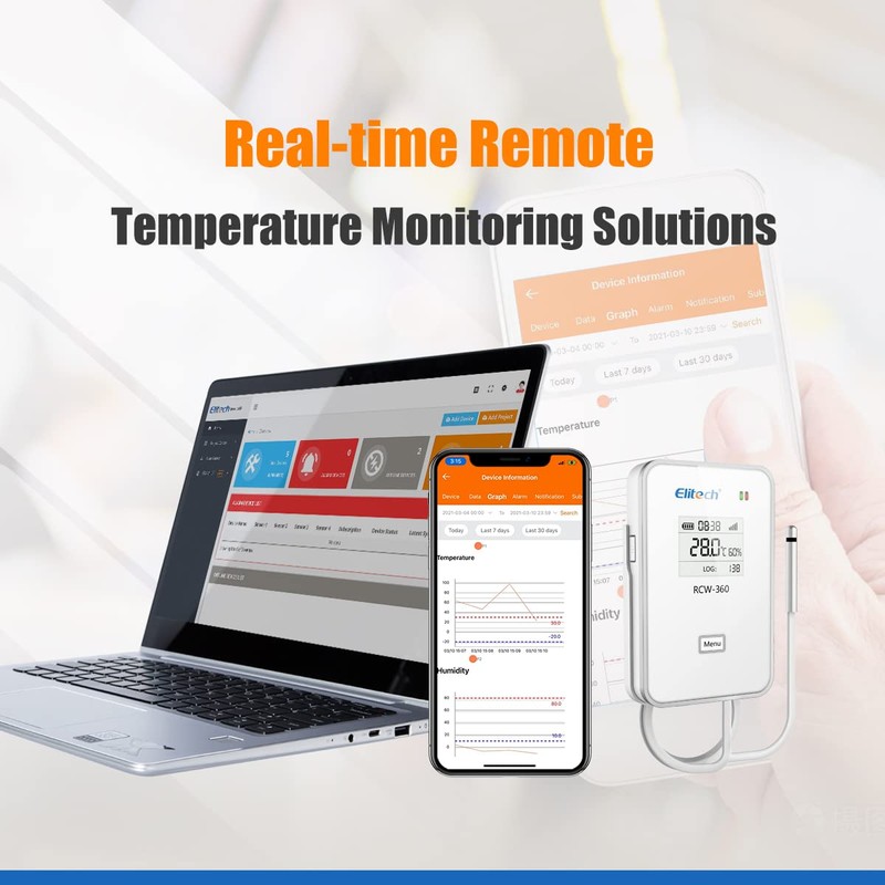 Elitech RCW-360 WiFi Temperature and Humidity Data Logger Wireless Remote