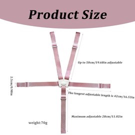 Pack of 1 High Chair Safety Belts, 5-Point Safety Belt, Universal Child Protection Belt, Replacement Safety Belts, Adjustable Convertible Baby Safety Belt, Children's Seat Belts (Pink)