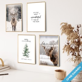 mojoliving Winter Picture Set Poster Set Christmas Decoration Set Christmas Pictures Wall Christmas Poster Christmas Pictures Winter Pictures Wall Picture Christmas Picture Set Christmas Poster