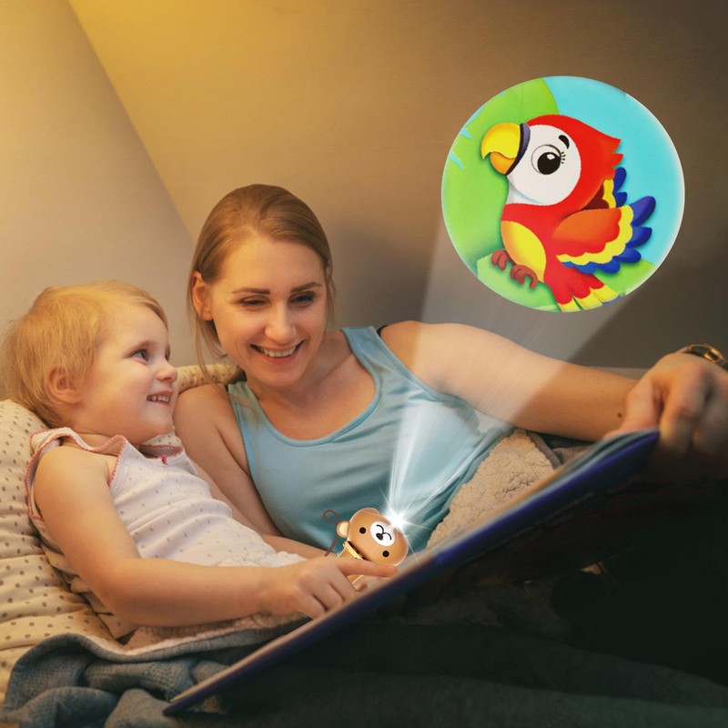 Kids Flashlight Projector Torch,Bear Appearance Story Torches - Interactive Learning