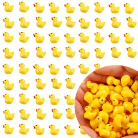 SUNZWO 100 Mini Ducks - Tiny Plastic Ducks for Bath Time, Party Favors, and Hide & Seek Games - Miniature Little Ducks for Kids - Fun and Durable Bath Ducks