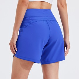 WILLIT Women's 7 Inch Swimming Board Shorts, Swimming Shorts, Quick-Drying Bikini Shorts, High-Waisted Trunks, UPF 50+ UVA Protection with Liner Pockets, sapphire blue