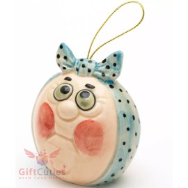 Porcelain Christmas Tree ornament figurine Russian fairy tale Kolobok Колобок