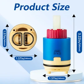 JH04BD Ceramic Pressure Balance Cartridge, JH04BD Shower Cartridge Replacement, Compatible with FC9AC010 Ceramic Plastic Faucet Cartridge, for Tub and Shower Faucet