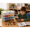 Transparent Plastic Storage Box with Green Drawer Portable Storage Organizer