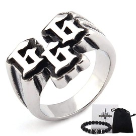 Gungneer Satanic Number 666 Ring Stainless Steel Gothic Devil Satanist Jewelry Accessory
