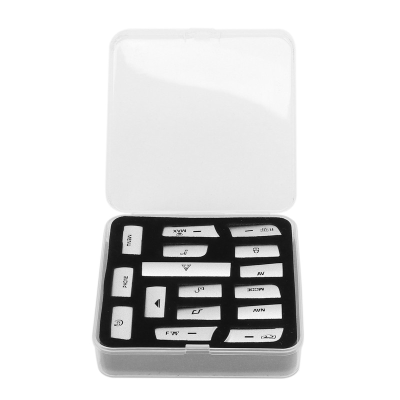 16pcs/Set Air Conditioner Button Switch Cover Silver Replacement for Jaguar