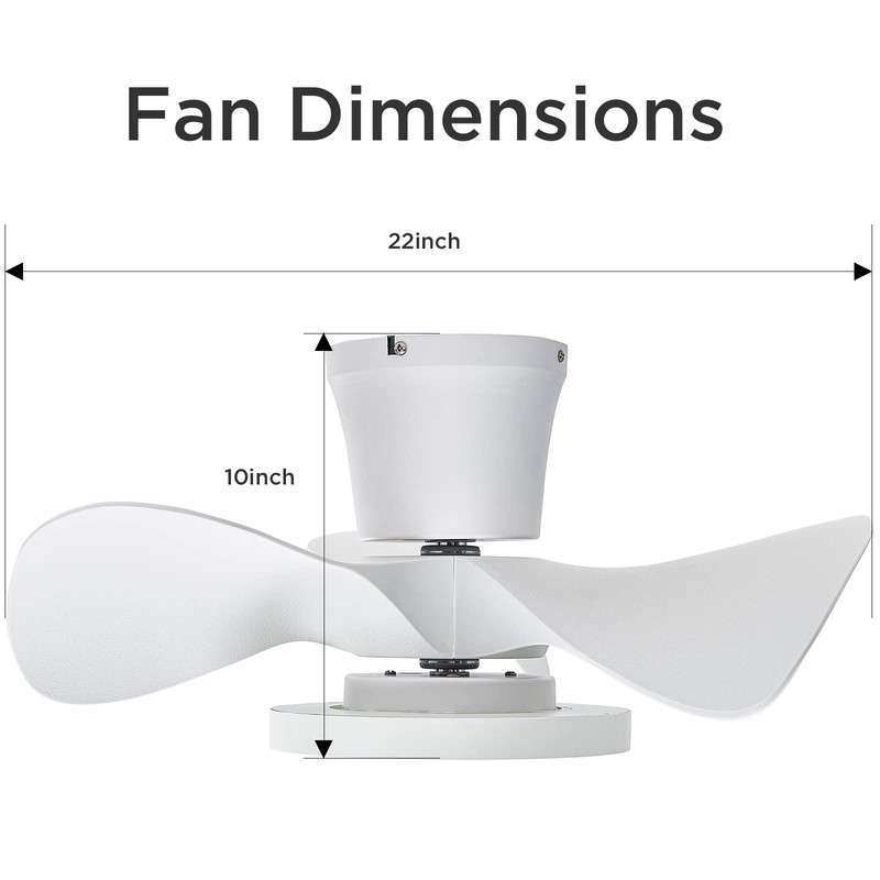 ocioc Quiet Ceiling Fan with LED Light 22 inch Large
