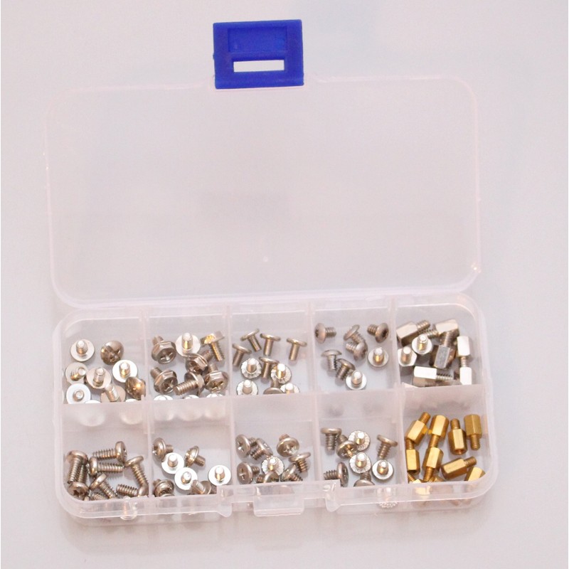 100x Screws Set in Mini Sorting Box 10 x 10