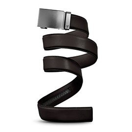 Mission Belt Ledergürtel für Herren mit Ratschenverschluss, 40 mm lang, Metall-Kollektion Gr. X-Large, Gun Metal Buckle & Dark Brown Leather
