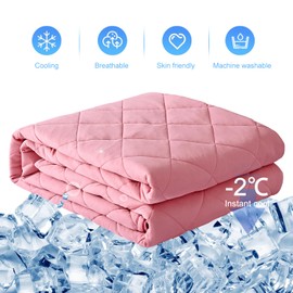 EVOLIVE Elastane Diamind Quilted All Season Light Weight Single Reversible Cooling Quilt/Comforter (Pink, King)