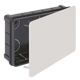 RASMACOR Flush-Mounted Junction Box - 160 x 100 x 50 mm - Pack of 5 - With Lid - For Dry Indoor Use / Flush-Mounted Box in Set / Distribution Box for Interior Installation / 16 Pipe Inlets Diameter 25