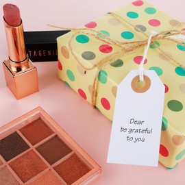 Nogeqi 100 Pcs Large White Price Tags with String Attached, Paper String Tags for Pricing, Reinforced Hole Tags for Labeling Gift Clothing Inventory