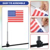 2 Set Golf Cart Safety Flag Pole Reflective Orange, American
