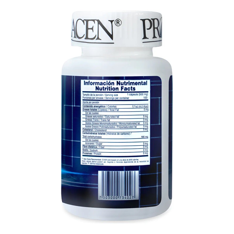 Suplemento Pronacen De Carbón Activado 100 Capsulas Sin Sabor