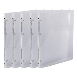 Exacompta - Ref. 511944E - Box of 5 flexible PP Crystal binders - 4 round rings, diameter 15mm - Spine 20mm - External dimensions: 32x25 cm - Format to file A4 - Colour: crystal