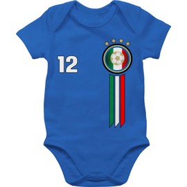 Shirtracer - Baby Bodysuit Boy Girl - 2024 Football European Championship Fan Item - 12th Man Italy Emblem, 1 Royal Blue, 3-6 months