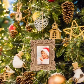 Homoyoyo Christmas Tree Hanging Frame Mini Vintage Picture Frames for Photo Displaying Wall Ornament Christmas Tree Mini Photo Frame Hanging Decor