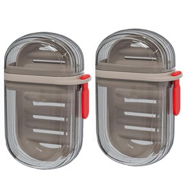 2 Pack Soap Travel Holder Case, Portable Bar Soap Container with Drainage Layer for Gym, Camping, Vacation