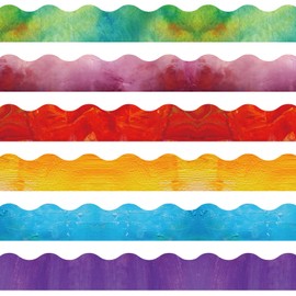 Containlol 118ft Oil Painting Theme Bulletin Board Decoration, Summer Classroom Borders for Bulletin Board for Back to School Classroom Office Wall Chalkboard Poster Decor