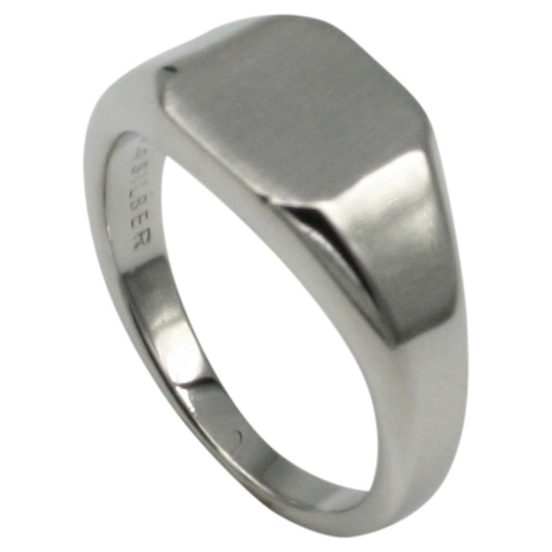 Fine Elegant Signet Ring 925 Silver with Engraving Plate, Size: