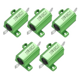 sourcing map Aluminum Case Resistor 10W 68 Ohm Green Wirewound for LED Converter with Rod Post 10W68RJ