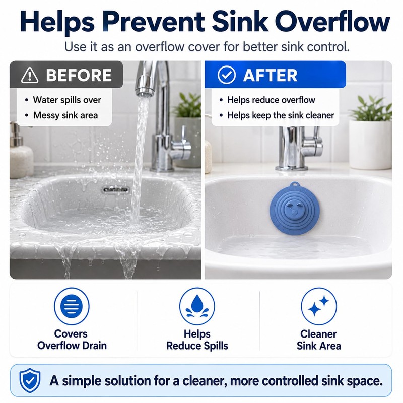 Bathtub Drain Stopper, 6 Inch Silicone Tub Stopper, Reusable Suction