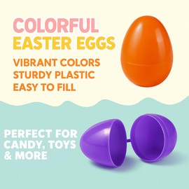 Coynurex 54PCS Fillable Easter Eggs – 2.17'' Plastic Hinged Eggs in 6 Colors – Bulk Toy Eggs for Hunt, Party, Classroom, Basket Fillers