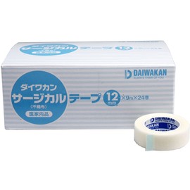 Daiwakan Surgical Tape, Non-woven Type, For Doctors, 0.5 inches (12 mm) x 3.6 ft (9 m) x 24 Rolls