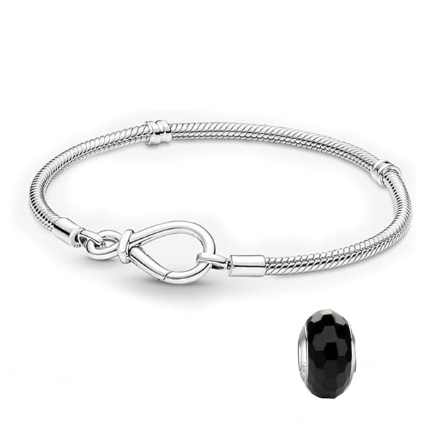 LNQOBU Women's Bracelet 925 Silver Snake Butterfly Bracelet with Sparkling