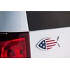 Christian Fish USA Flag Car Emblem - Made in USA