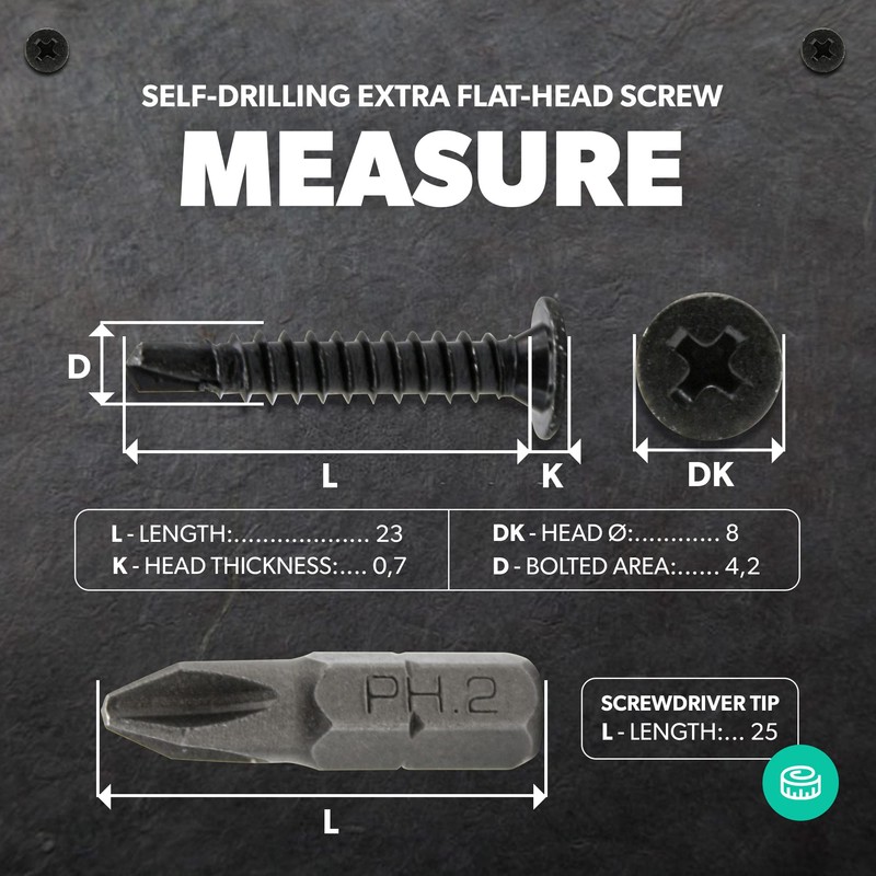 DOJA Barcelona Phillips Drilling Screw with PH2 Drill Tip |