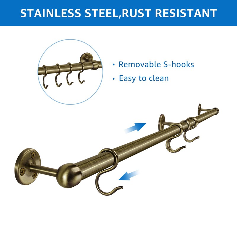 ROTHLEY Hanging Pot Rack Hanger: 39.4 Inch Stainless Steel Pot