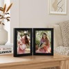 Vittanly 5x7 Double Picture Frame, Hinged 2 Opening MDF Photo