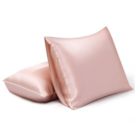 SILKTALE 100% Mulberry Silk Pillowcase Without Zipper Set of 2,Both Sides Pure Silk Breathable Pillow Case for Hair and Skin,19 Momme Grade 6A,Blush Pink,Queen Size 20x30 Inches