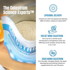 Colostrum-LD Liposomal Delivery - Colostrum Powder - Gluten-Free, Lactose-Reduced - 68 Servings - Sovereign Laboratories - 12oz Vanilla