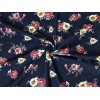 SLP Fabrics Bullet Knit Printed Fabric-Navy Blue Vanilla Roses-BPR274-S