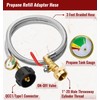 CALPOSE 3 Feet Propane Refill Adapter Hose with Gauge and