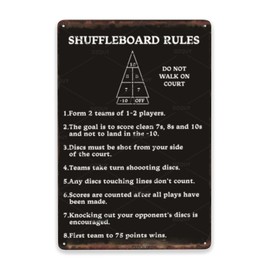 Shuffleboard Black Plaque Metal Tin Sign Floor Games Of Shuffleboard Life Interesting Wall Rule Poster For Man Cave Garage Bar Club Cafes Farm Wall Decor 8x12 Inch