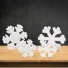 LadyRosian Christmas Snowflake Decorations 4 Pack White Standing Wooden Snowflakes
