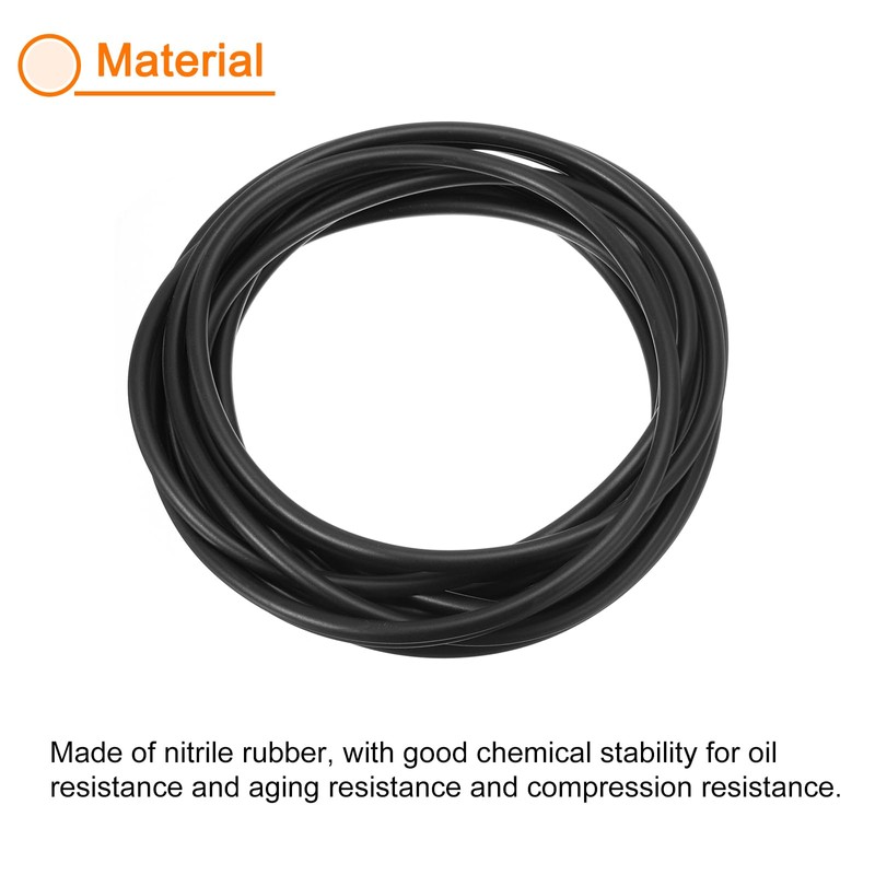 sourcing map Nitrile Rubber Seal Strip, 5mm(0.20") Diameter x 4