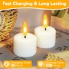 Rechargeable Tea Lights Flameless Candles with Remote Timer Coated with